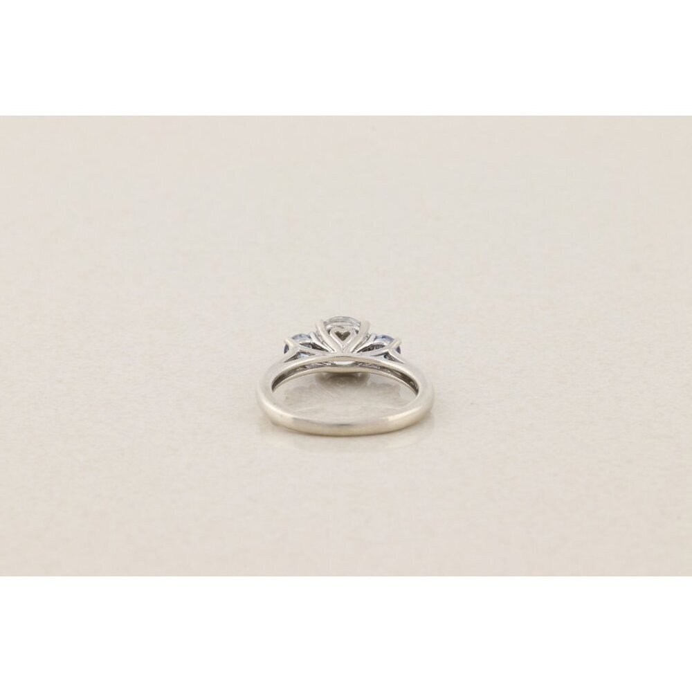 Sterling Silver White and Blue Cubic Zirconia Ring Size 7 - Picture 7 of 7